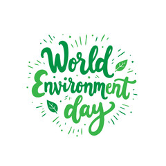 Vibrant celebration of world environment day with green typography design
