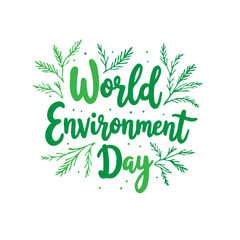 Fresh typography and verdant foliage celebrate environmental consciousness day