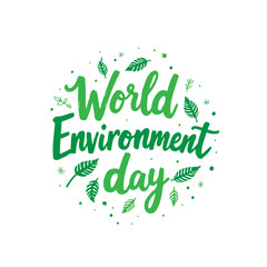 Celebrating ecological harmony: world environment day symbolic green typography art