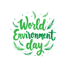 Celebratory environmental awareness day artwork with verdant lettering design