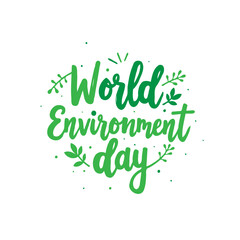 Celebrating World Environment Day: A Fresh Calligraphic Design in Green Tones