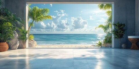 Tranquil Beachfront Interior View