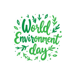 Vibrant lettering celebrates global environmental consciousness and sustainable living