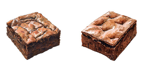 brownie watercolor vector illustration