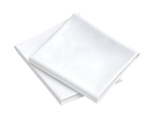 Two white, folded bedsheets
