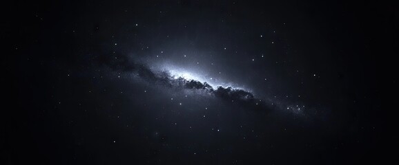 Fototapeta premium Galactic cosmic view of dust, gas, stars, and dark matter in space, a luminous, sprawling sight