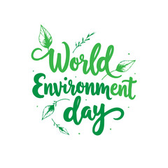 Obraz premium Lush Green Typography Design Celebrating World Environment Day Concept