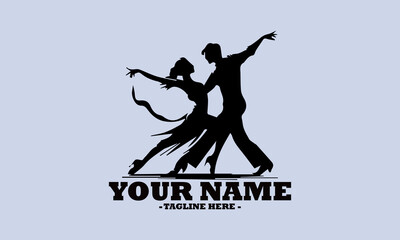 modern couple dancing in harmony. A stylish vector illustration perfect for romantic themes, dance events vector logo icon and couple dancing vector logo isolated on white background