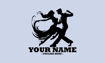 modern couple dancing in harmony. A stylish vector illustration perfect for romantic themes, dance events vector logo icon and couple dancing vector logo isolated on white background