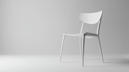 Modern white chair in minimalist setting (1)