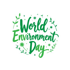 Lush Green Calligraphy Design for World Environment Day Celebration Banner