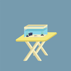 rectangular aquarium illustration