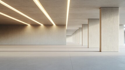 Obraz premium Empty modern interior parking garage architecture.