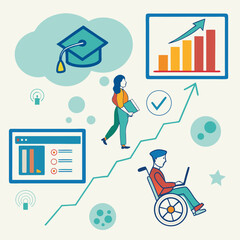 Fototapeta premium Education Infographic for eLearning