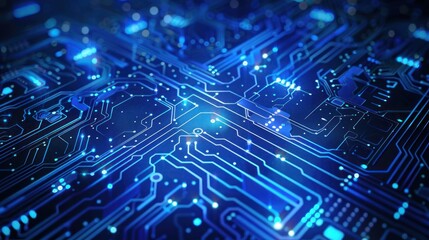 Obraz premium Futuristic abstract circuit board texture digital technology network connection background