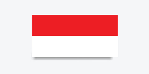 Indonesia flag. Flag of Indonesia. Flag icon. Standard color. Standard size. Rectangular flag. Computer illustration. Digital illustration. Vector illustration.