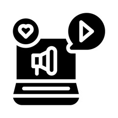 social media marketing glyph icon