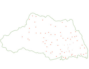 埼玉県　地図　白　斑点　イラスト