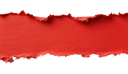 Ripped red paper strip
