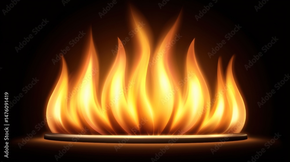 Poster bright flames flicker and dance in a mesmerizing display of energy and warmth against a dark backgro
