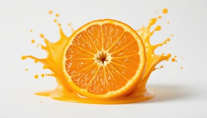 Juicy orange splashing kitchen food photography bright close-up freshness and flavor