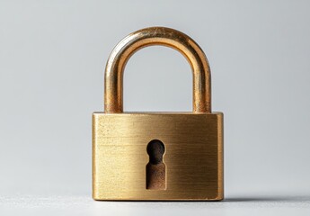 Fototapeta premium Solid brass padlock, security, protection