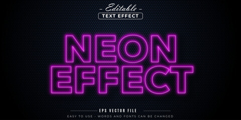 Neon effect sign text, editable text effect.