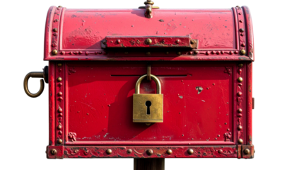 Red mailbox with letters
