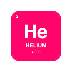 Helium symbol vector on periodic table isolated on transparent background