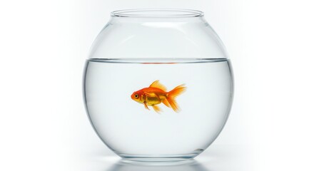 Goldfish Swimming in Bowl