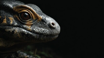 Obraz premium Reptilian Majesty: A Close-Up Portrait of a Monitor Lizard