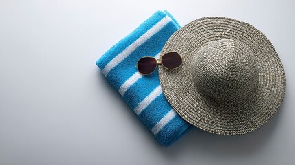 Summer Essentials  Sun Hat  Sunglasses  Beach Towel
