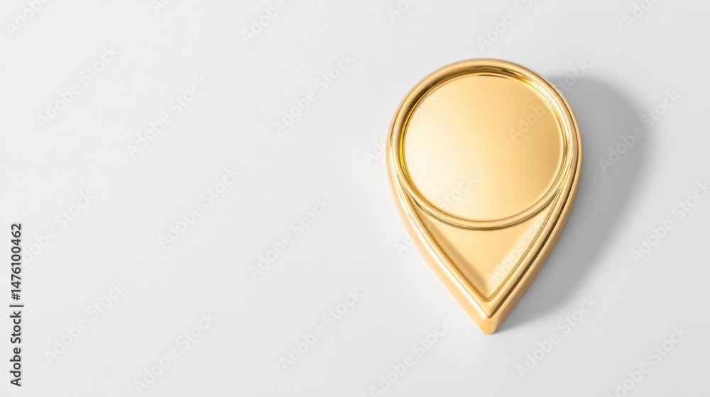 Aufkleber golden location pin icon 3d render map pointer navigation gps luxury success achiev