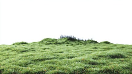 Obraz premium Lush Green Grass Field Landscape Hilly Terrain Nature Background
