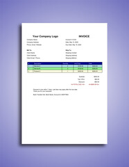 modern business invoice design template