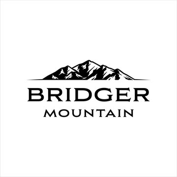 Bridger mountain range logo with masculine style design