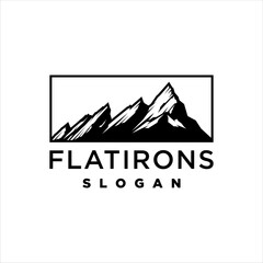 Boulder flatirons logo in box frame with masculine style design
