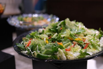Fresh colorful salad Fresh salad with tomatoes and cucumbers. green