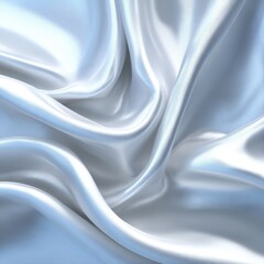 Obraz premium Shimmering silver fabric drapes gracefully, showcasing smooth, flowing textures and reflective qualities.