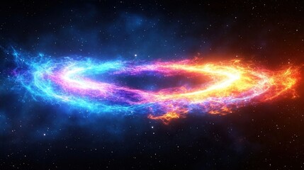 Fototapeta premium Celestial Fire and Ice Cosmic Dance Abstract Background