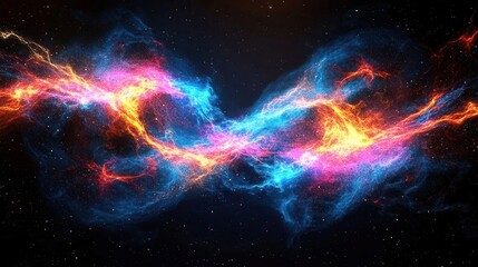 Abstract Cosmic Nebula Vibrant Energy Flow