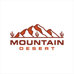 Mountain desert logo with masculine style design