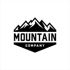 Mountain logo badge with simple style design