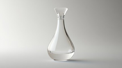 Clear glass bottle, teardrop shape, elegant design