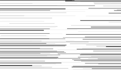 Speed line running comic texture black and white background. Black on white horizontal line from thick below to thin illustration