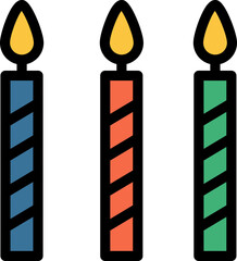 Colorful Birthday Candles Vector Illustration