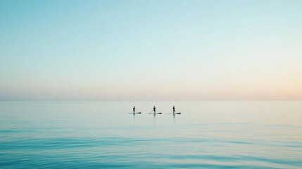 Fototapeta premium people on a boat are sailing on the sea