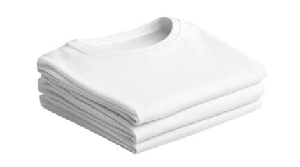 folded plain white t-shirt on white background