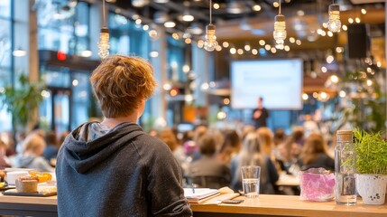 Fototapeta premium Corporate Training Workshop Attentive Professionals in Modern Setting