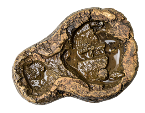 Detailed Muddy Footprint Impression on Transparent Background